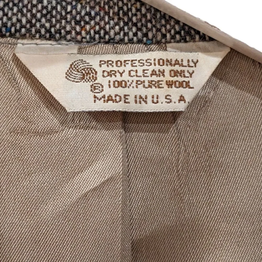 Charles Klein Wool Brown Two Button Blazer Chestnut Button Patch Elbows Size 40S